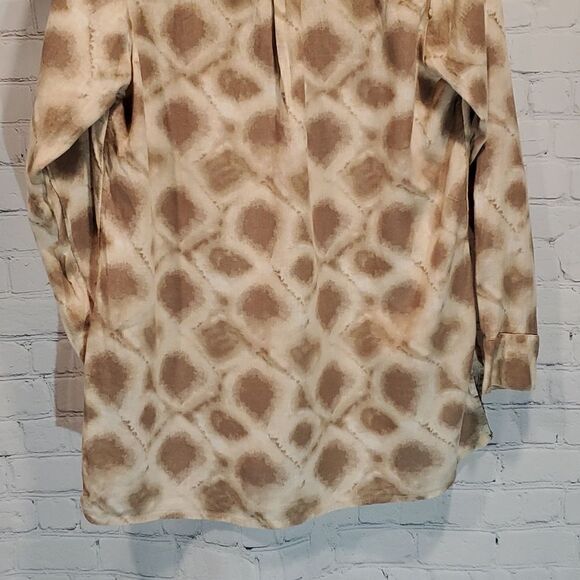 Joan Rivers linen blend boyfriend shibori shirt size XS - Picture 10 of 10